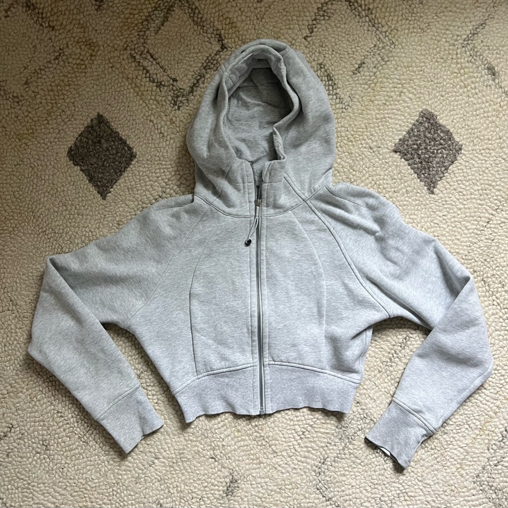 Lululemon Scuba Gray Cropped Hoodie